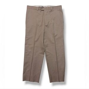 LANIFICIO COMERO Tan Wool Flat Front Dress Pants 36 x 27